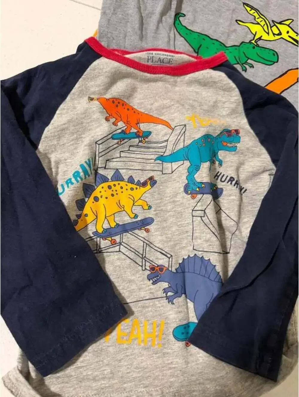 The Children's Place Toddler Boy 2T Dinosaur Long Sleeve Shirt Lot of 3